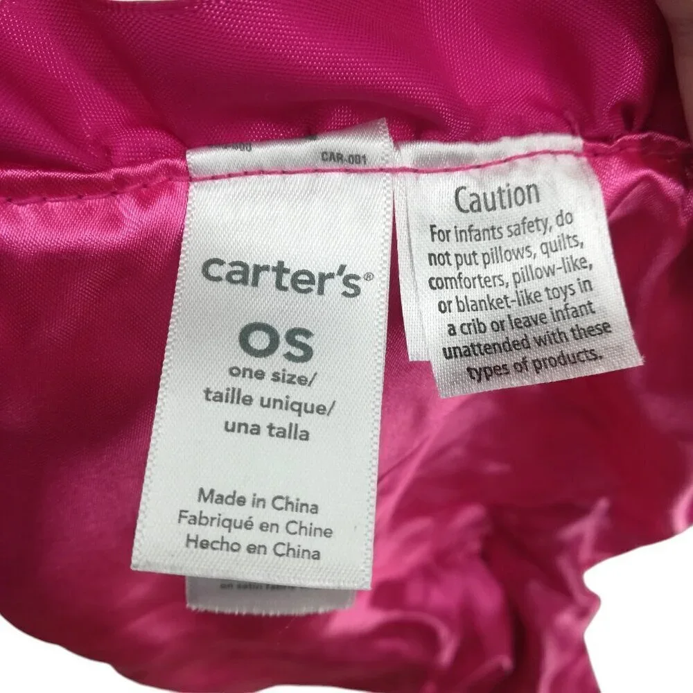 Carters Pink Doll Rattle Plush Lovey Lovie Security Blanket Love You Ruffle